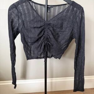 Forever 21 sheer longsleeve crop top